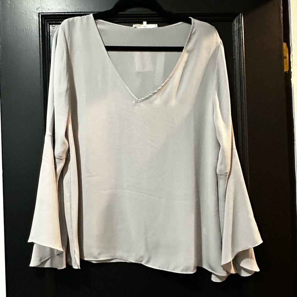Bell sleeve chiffon blouse